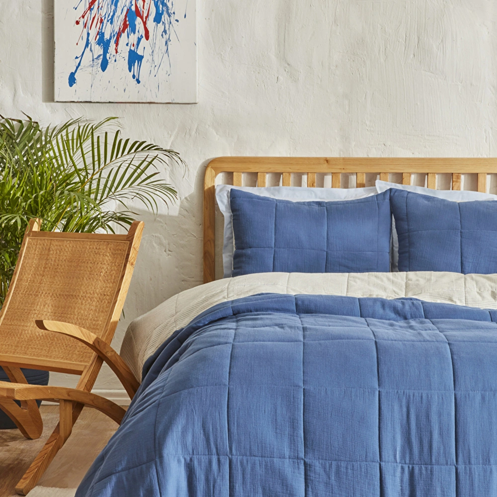Karaca Home Barny Çift Kişilik Müslin Summer Comfort İndigo görseli 3