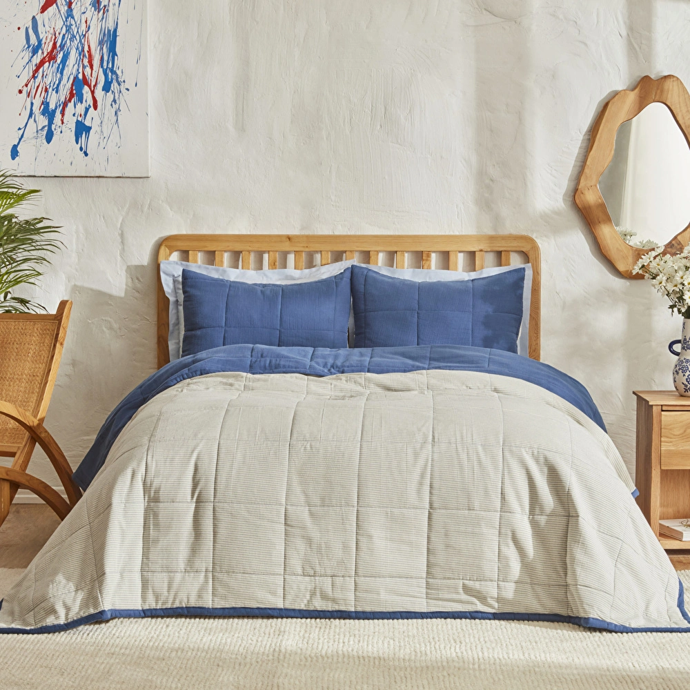 Karaca Home Barny Çift Kişilik Müslin Summer Comfort İndigo görseli 5