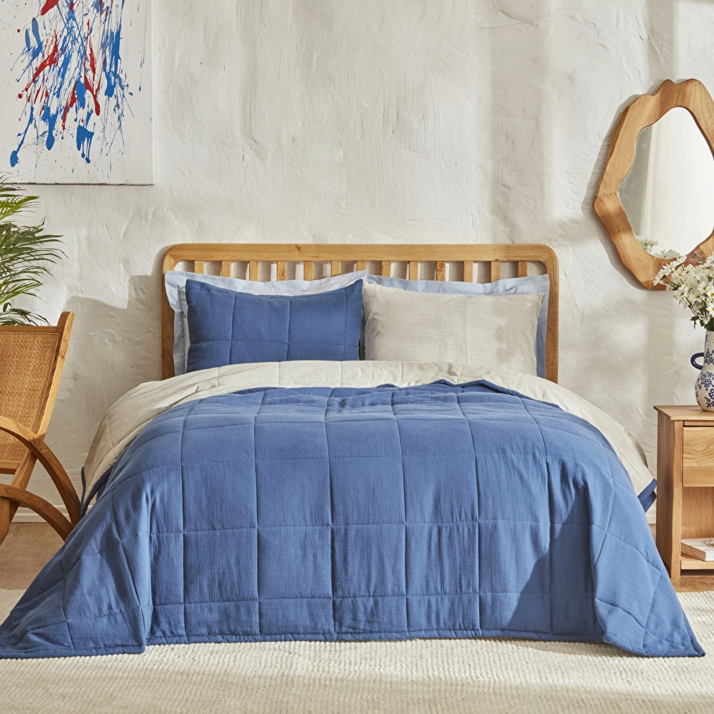 Karaca Home Barny Çift Kişilik Müslin Summer Comfort İndigo görseli 6