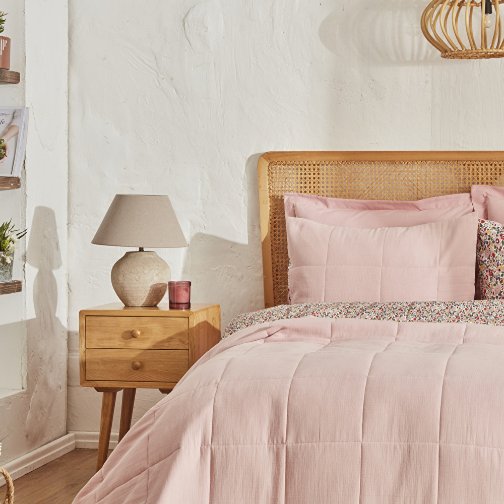 Karaca Home Anna Çift Kişilik Müslin Summer Comfort Pudra görseli 5