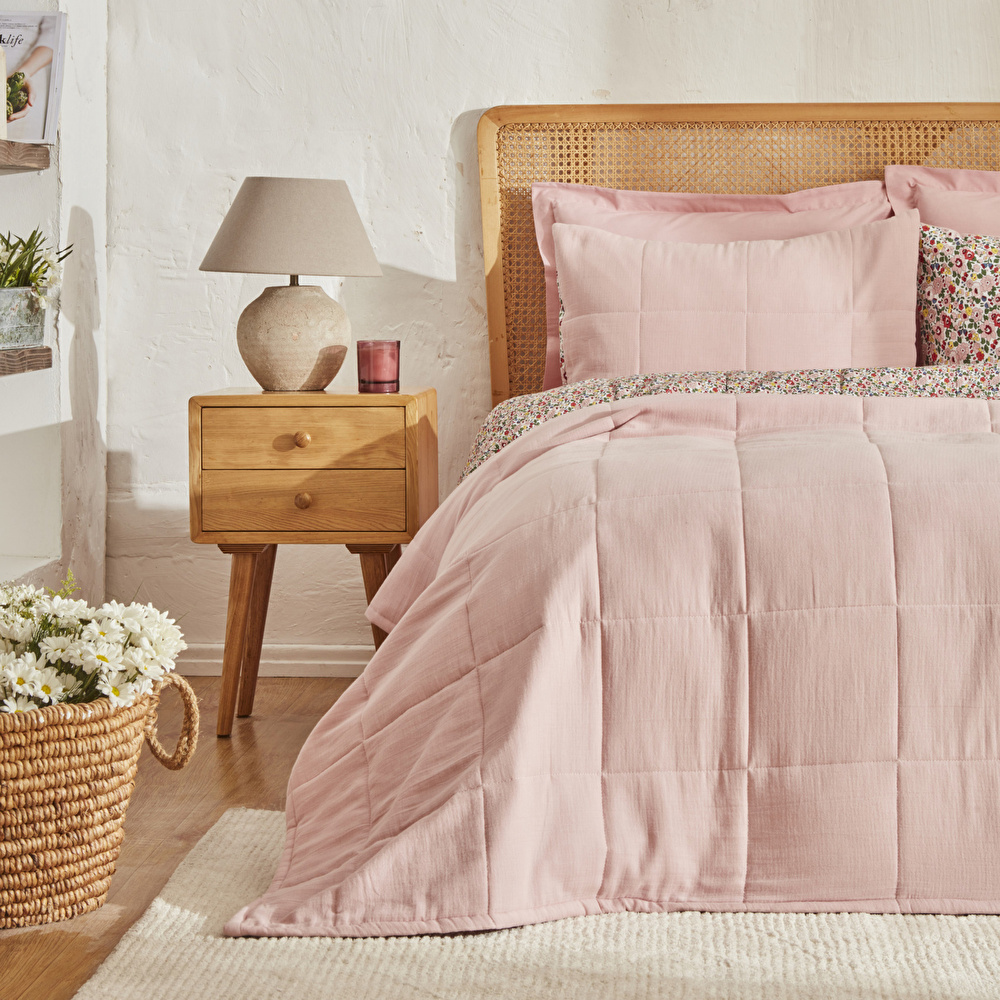 Karaca Home Anna Çift Kişilik Müslin Summer Comfort Pudra görseli 6