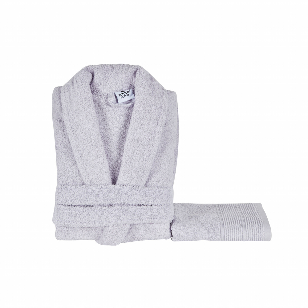 Karaca Home Lottie %100 Pamuk Bornoz Seti XL/XXL Antrasit görseli 4