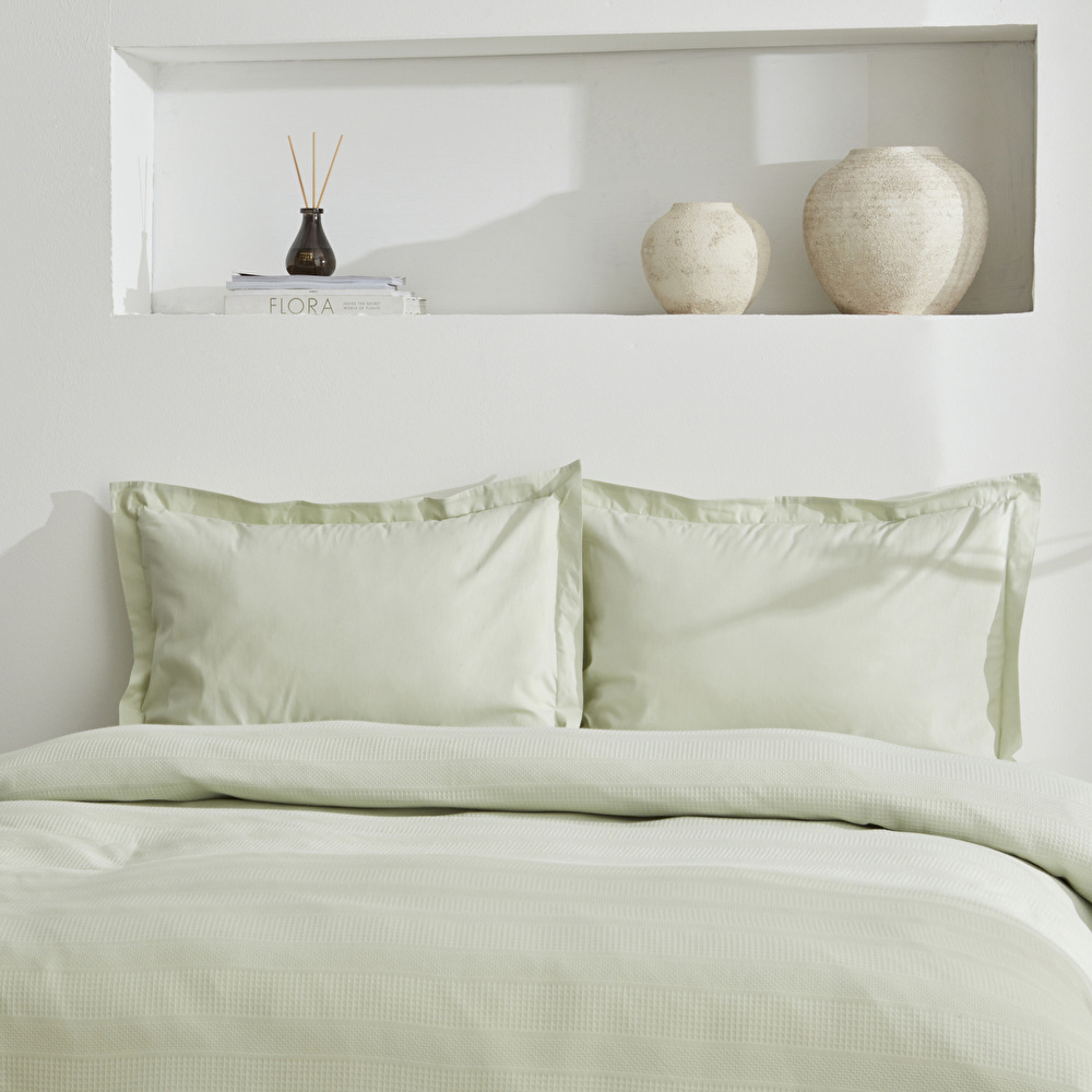 Karaca Home Aurora %100 Pamuk Kopenakili Tek Kişilik Pike Takımı Mint görseli 3