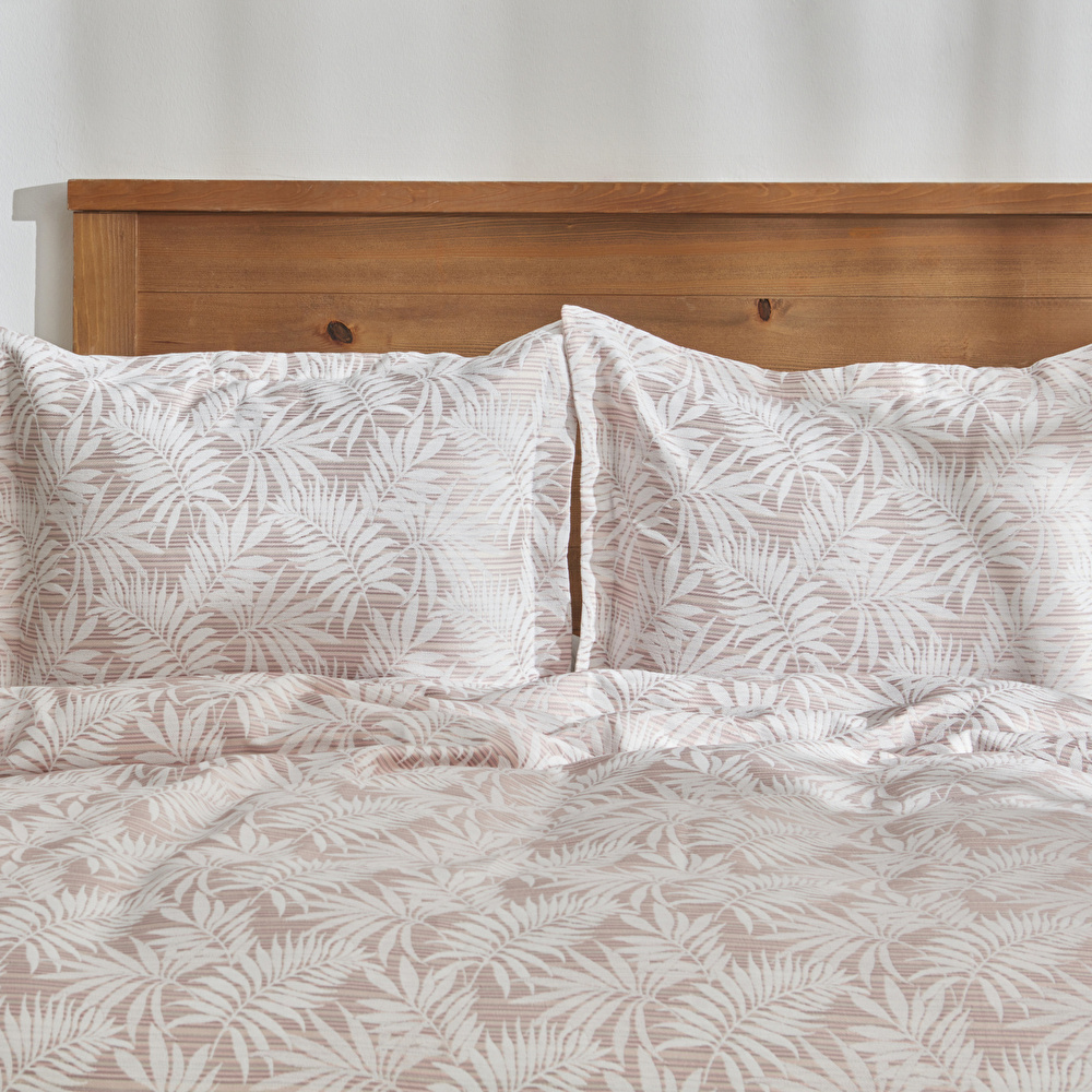 Karaca Home Plant Çift Kişilik Yatak Örtüsü Pudra görseli 4