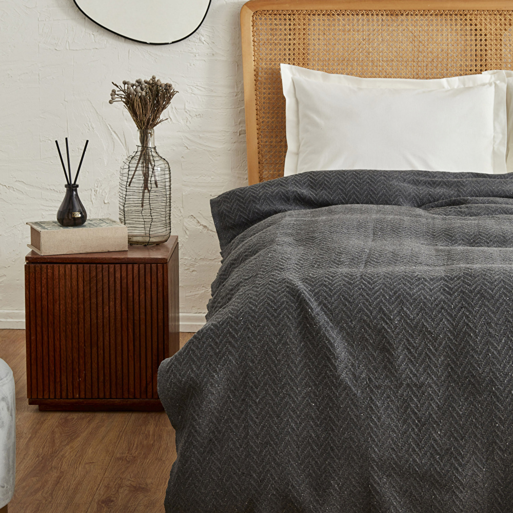 Karaca Home Fancy Tek Kişilik Yatak Örtüsü Gri görseli 4