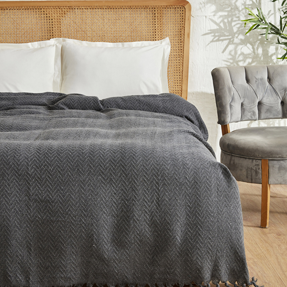 Karaca Home Fancy Tek Kişilik Yatak Örtüsü Gri görseli 5