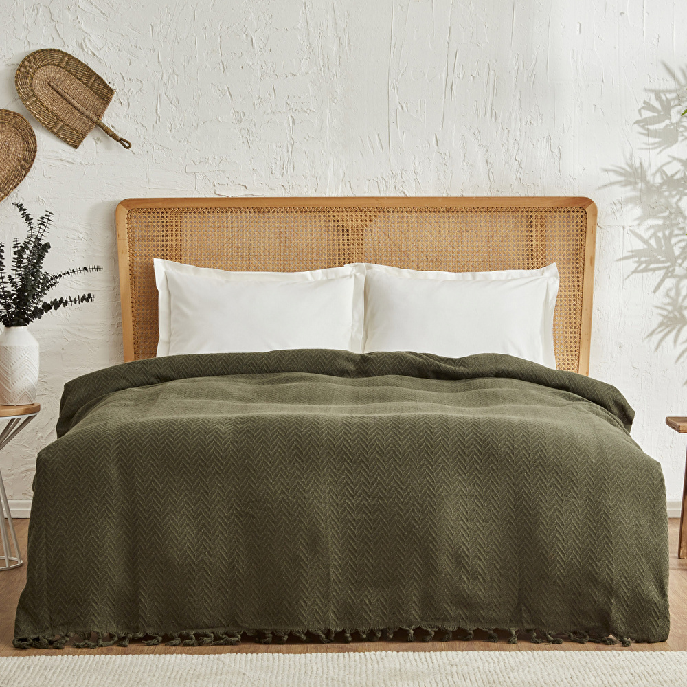 Karaca Home Fancy Tek Kişilik Yatak Örtüsü Haki görseli 1