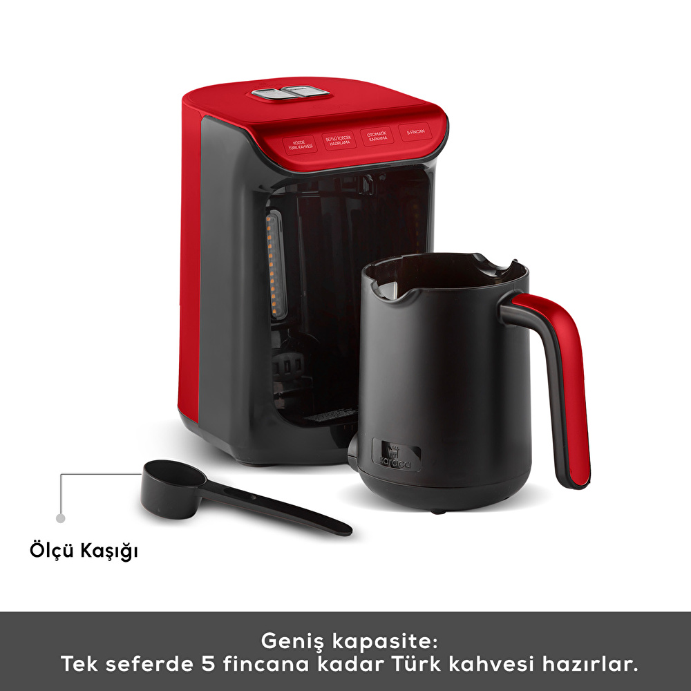 Karaca Hatır Köz Türk Kahve Makinesi Cherry Red görseli 4