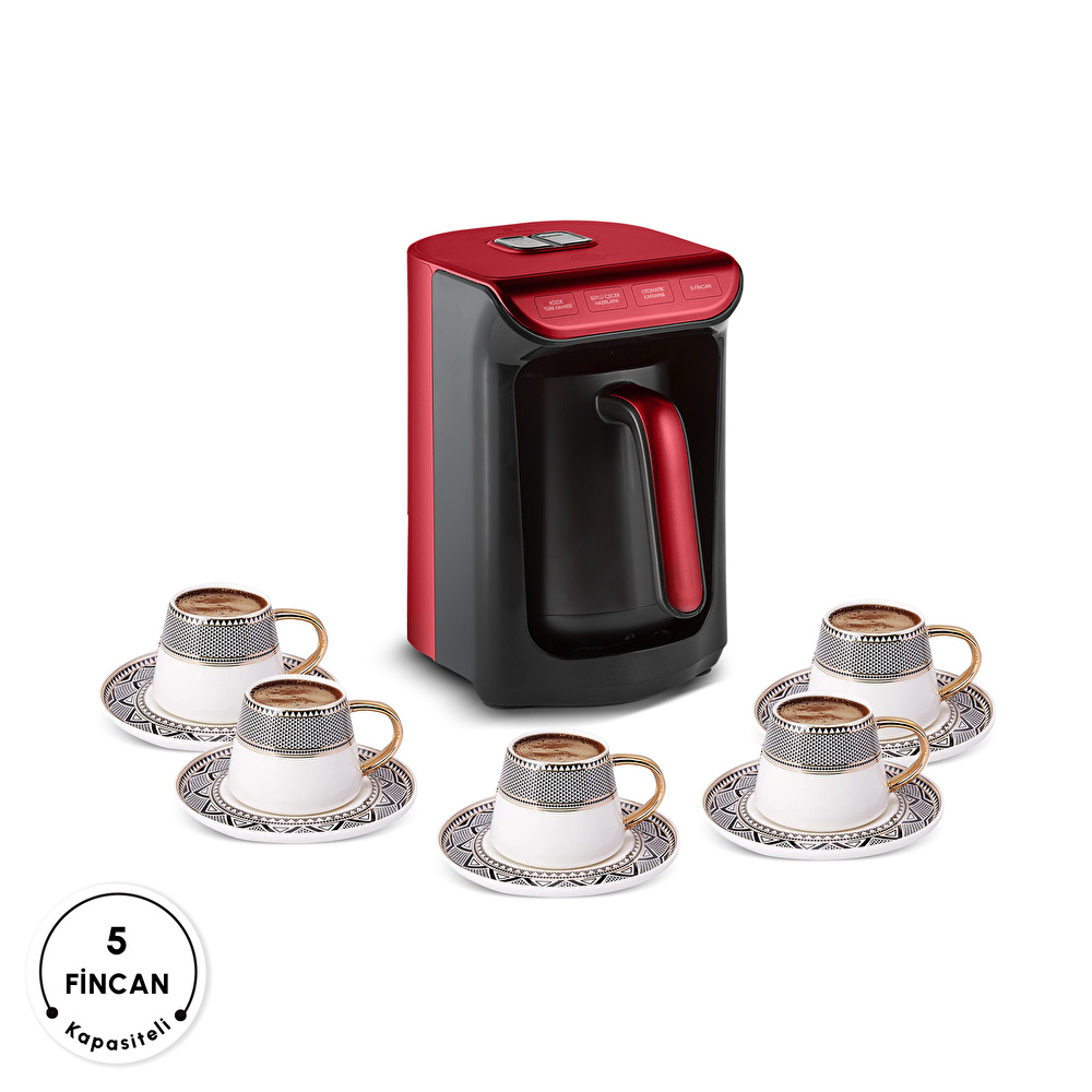 Karaca Hatır Köz Türk Kahve Makinesi Cherry Red görseli 8