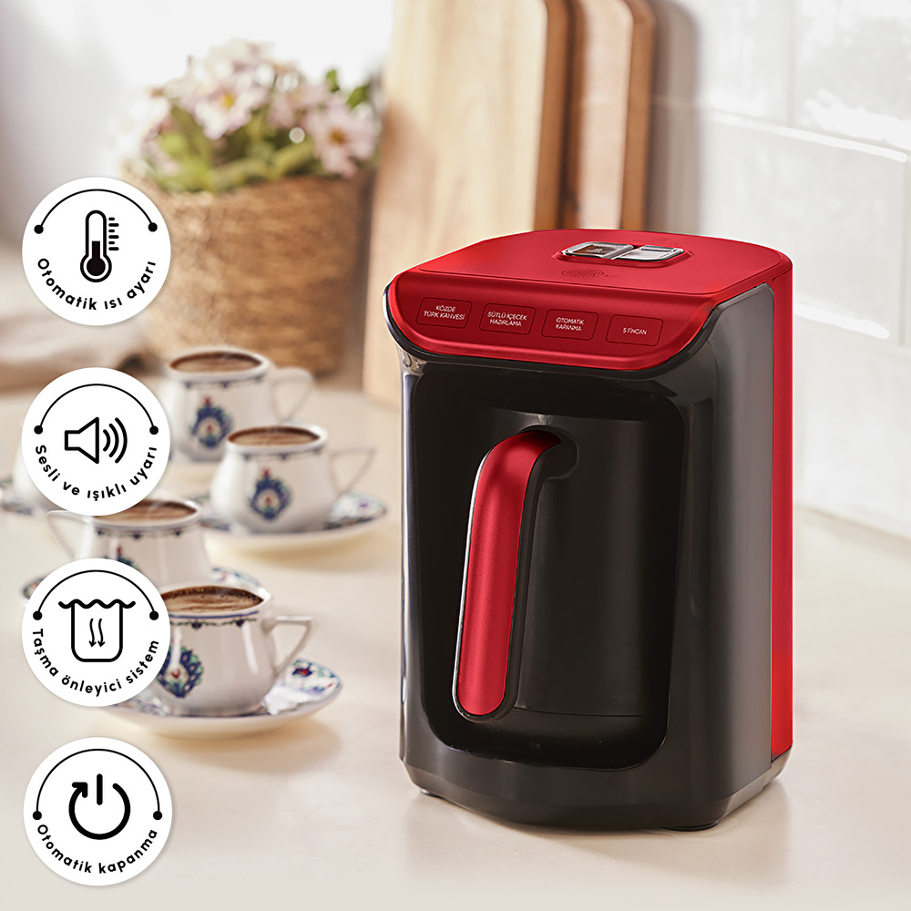Karaca Hatır Köz Türk Kahve Makinesi Cherry Red görseli 6