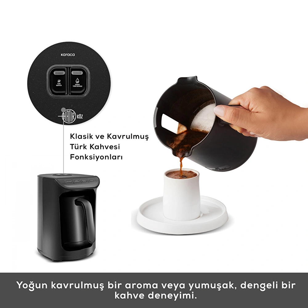 Karaca Hatır Köz Türk Kahve Makinesi Shiny Black görseli 10