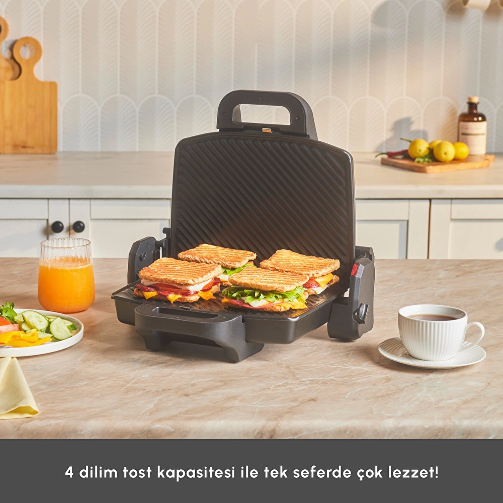 Karaca Future Essential Tost Makinesi Matte Black 1800 W 4 Dilim Kapasiteli görseli 5