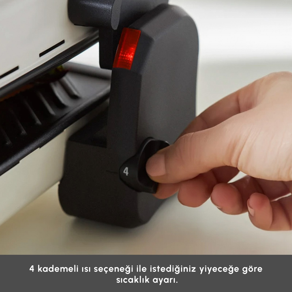 Karaca Future Essential Tost Makinesi Matte Krem 1800 W 4 Dilim Kapasiteli görseli 8