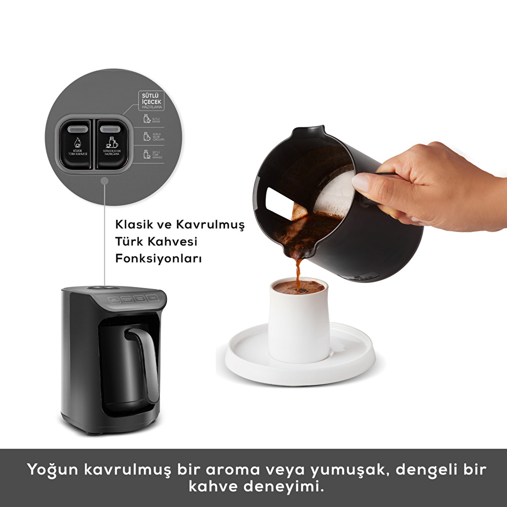 Karaca Hatır Köz Türk Kahve Makinesi Galaxy Gray görseli 10