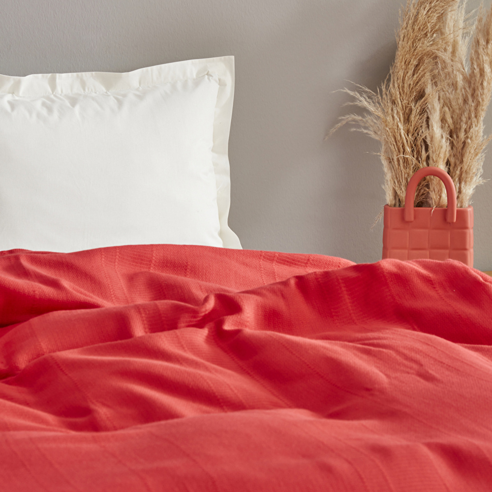 Karaca Home Sofie Çift Kişilik Pike Kırmızı görseli 4