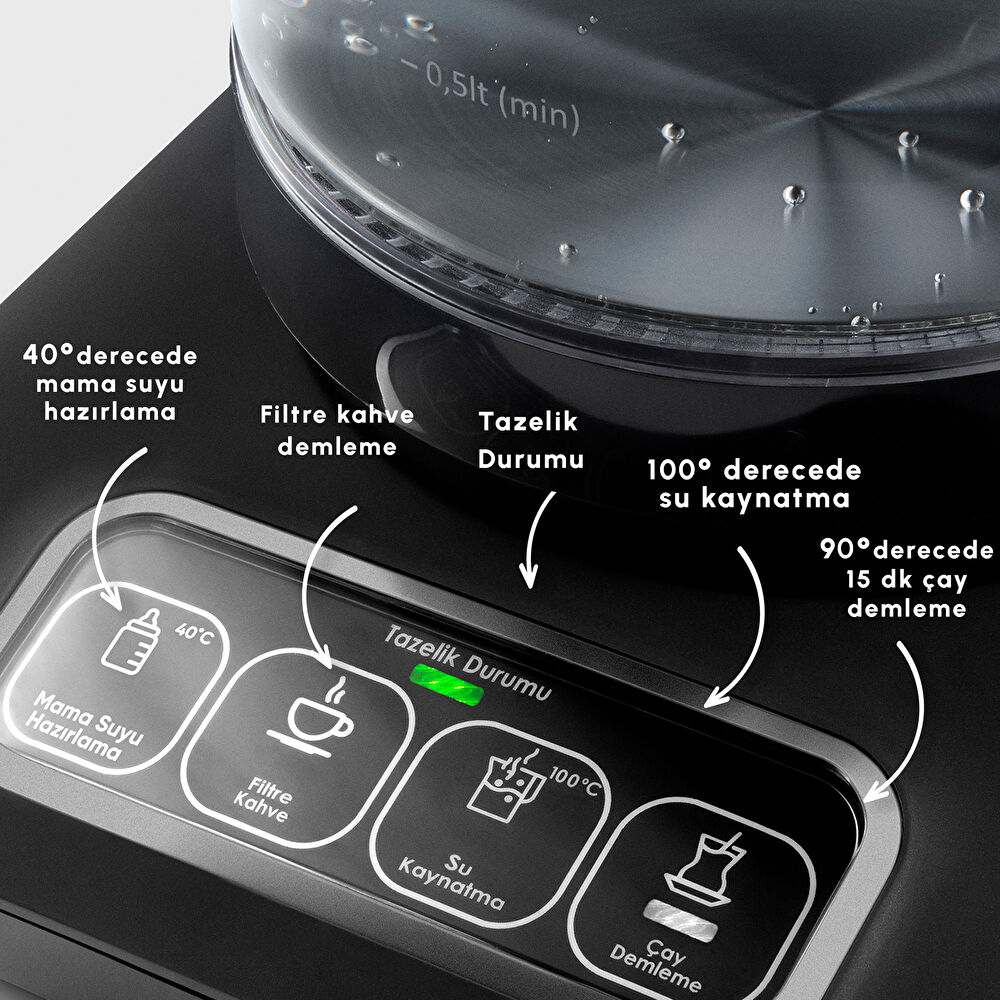 Karaca Çaysever Robotea Pro Connect 4 in 1 Konuşan Cam Çay Makinesi Silver thumbnail 6