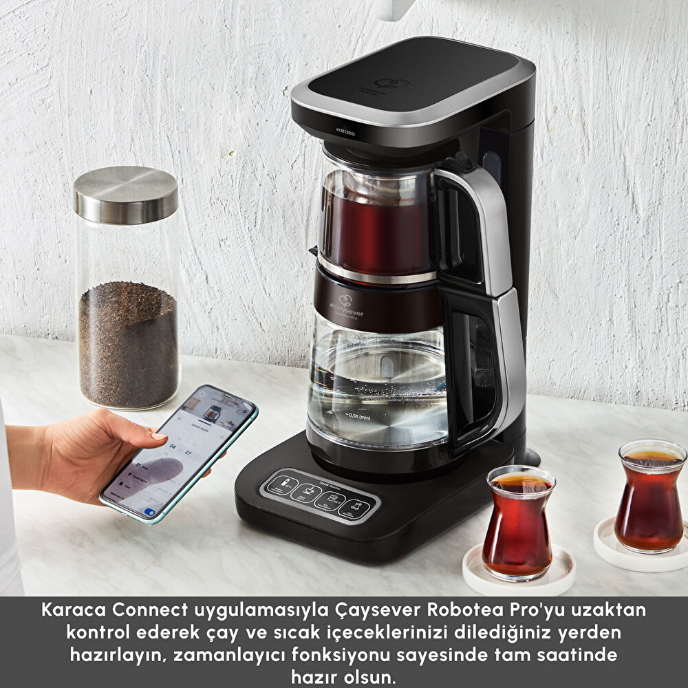 Karaca Çaysever Robotea Pro Connect 4 in 1 Konuşan Cam Çay Makinesi Silver thumbnail 3