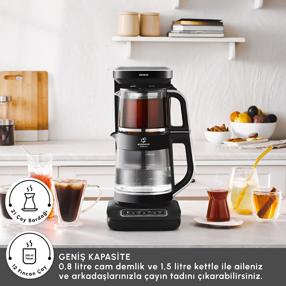 Karaca Çaysever Robotea Pro Connect 4 in 1 Konuşan Cam Çay Makinesi Silver thumbnail 4