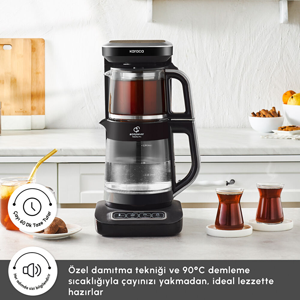 Karaca Çaysever Robotea Pro Connect 4 in 1 Konuşan Cam Çay Makinesi Silver thumbnail 5