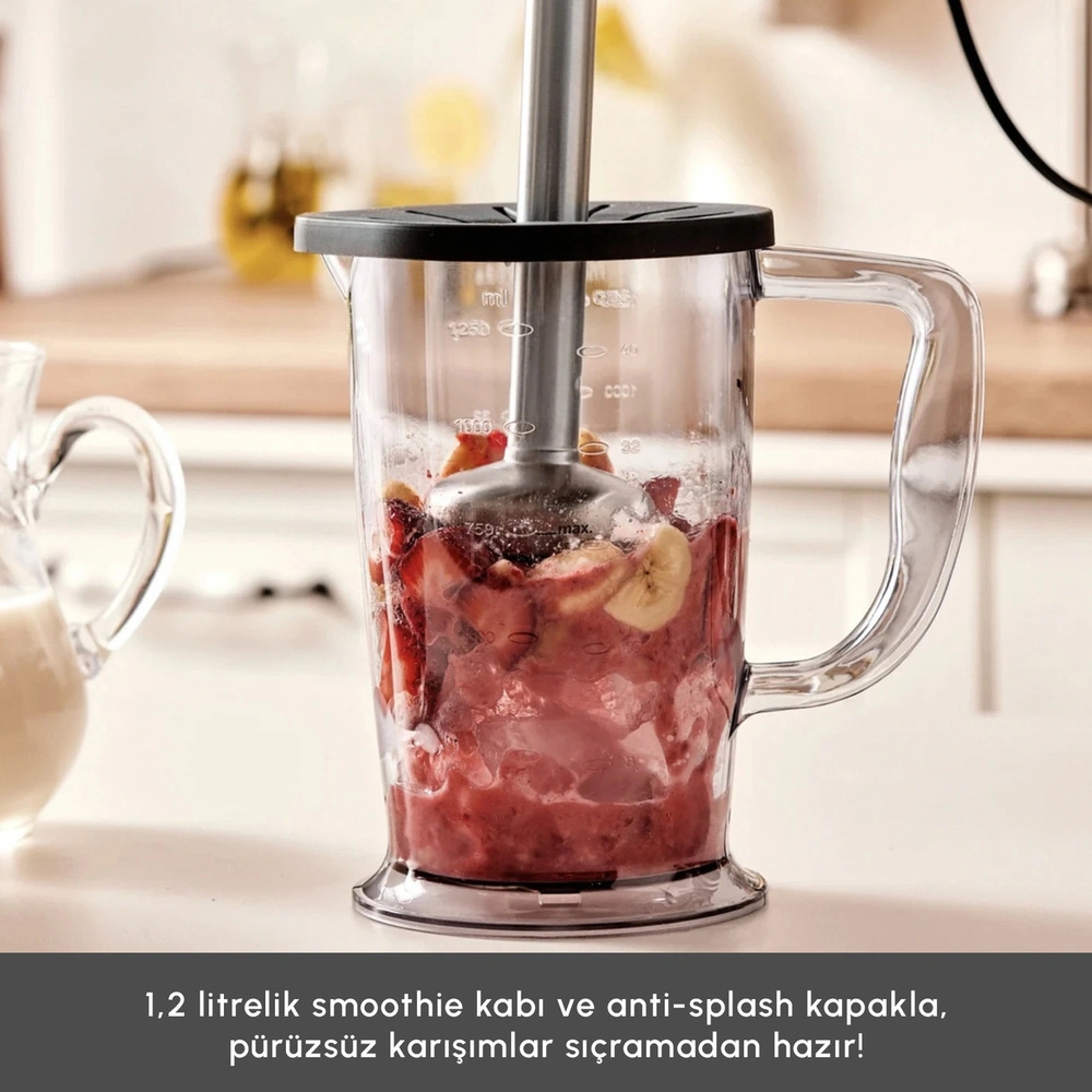 Karaca Mastermaid Prosteel Uzun Blender Ayaklı 6 Bıçaklı Cam Hazneli Rendeli Mutfak Robotu Imperial Red görseli 5