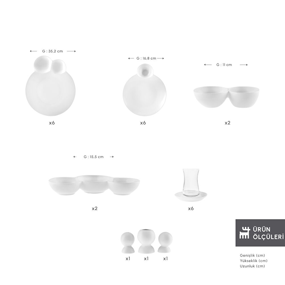 Karaca Red Carpet Collection Stream Bone Blow 26 Parça 6 Kişilik Kahvaltı Takımı thumbnail 2