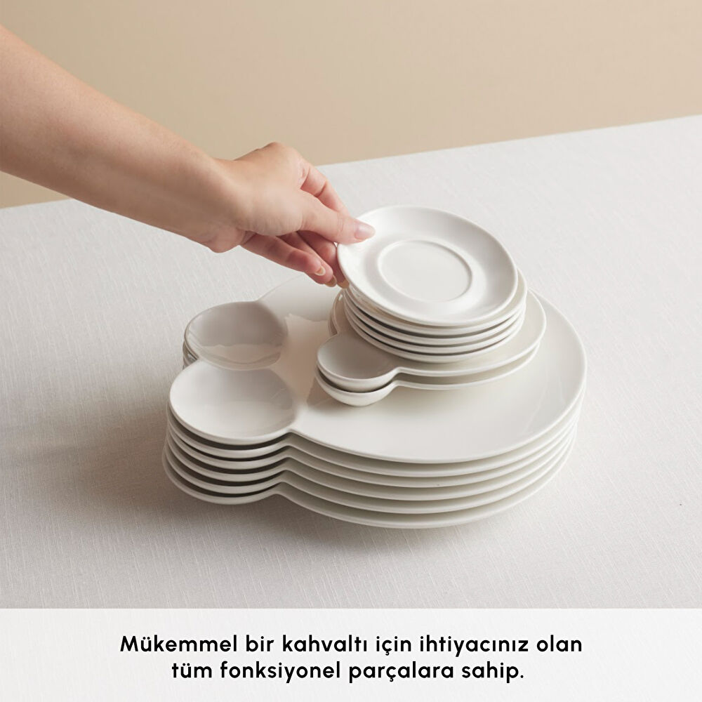 Karaca Red Carpet Collection Stream Bone Blow 26 Parça 6 Kişilik Kahvaltı Takımı thumbnail 6