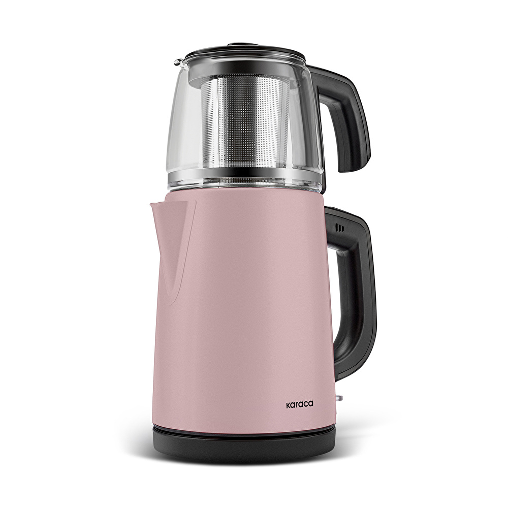 Karaca Tea Glass 2 in 1 Çelik Çay Makinesi ve Kettle Cosmic Lilac görseli 2