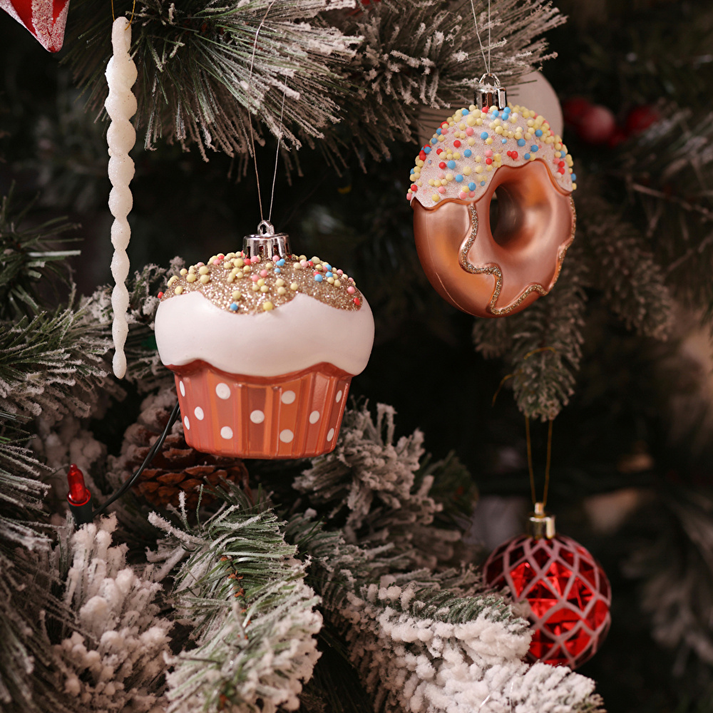 Karaca Home New Year Yılbaşı Donut Cupcake 2 Parça Ağaç Süsü Seti görseli 7