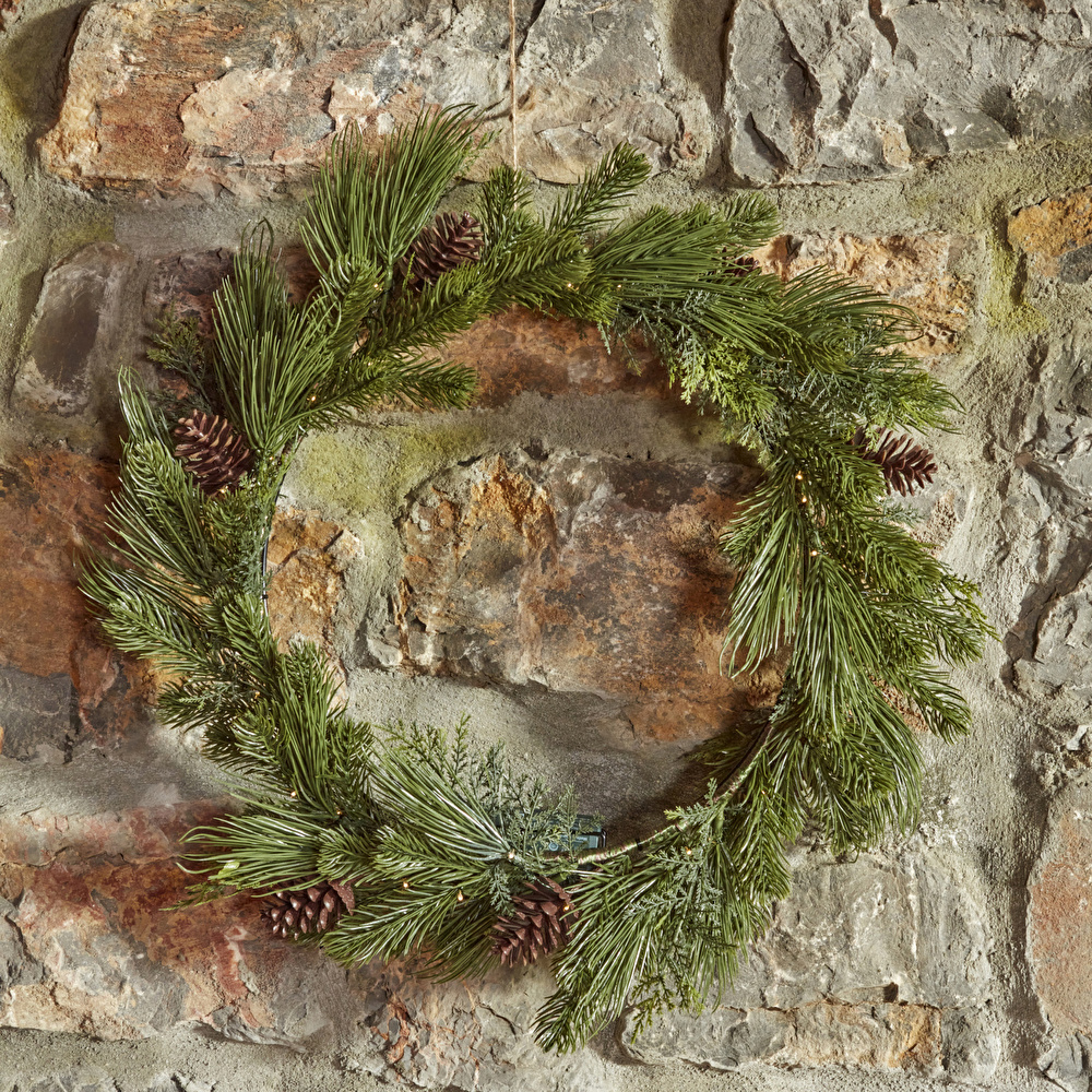 Karaca Home New Year Yılbaşı Pine Kapı Süsü 40 cm görseli 2