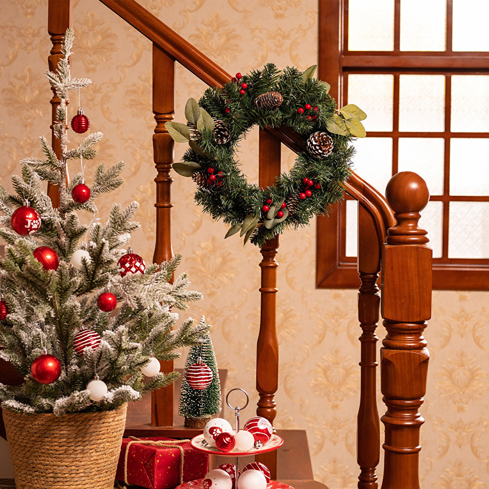 Karaca Home New Year Yılbaşı Pine Kapı Süsü 40 cm görseli 1