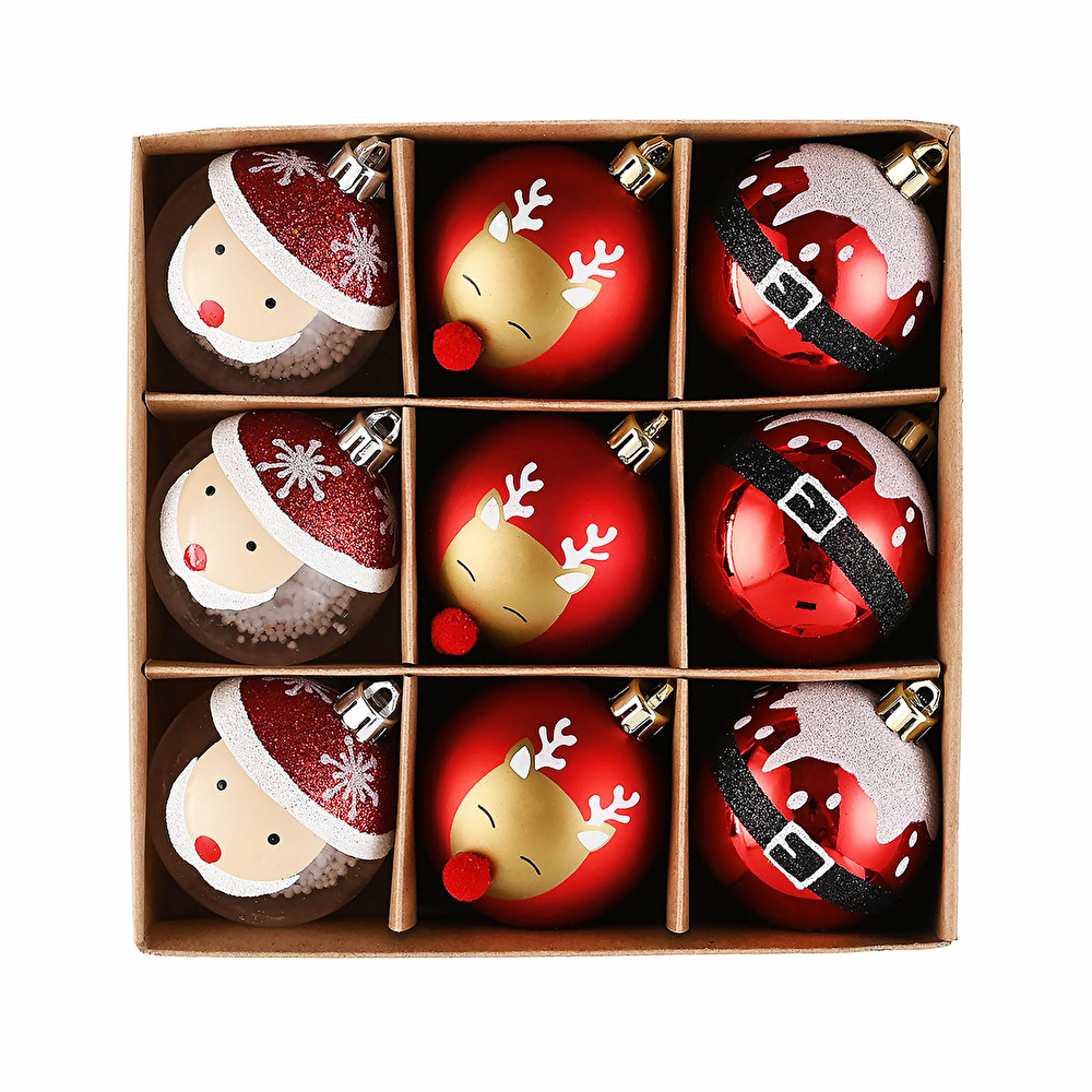 Karaca Home New Year Yılbaşı Santa Ağaç Süsü Seti 9 Parça 6 cm görseli 3