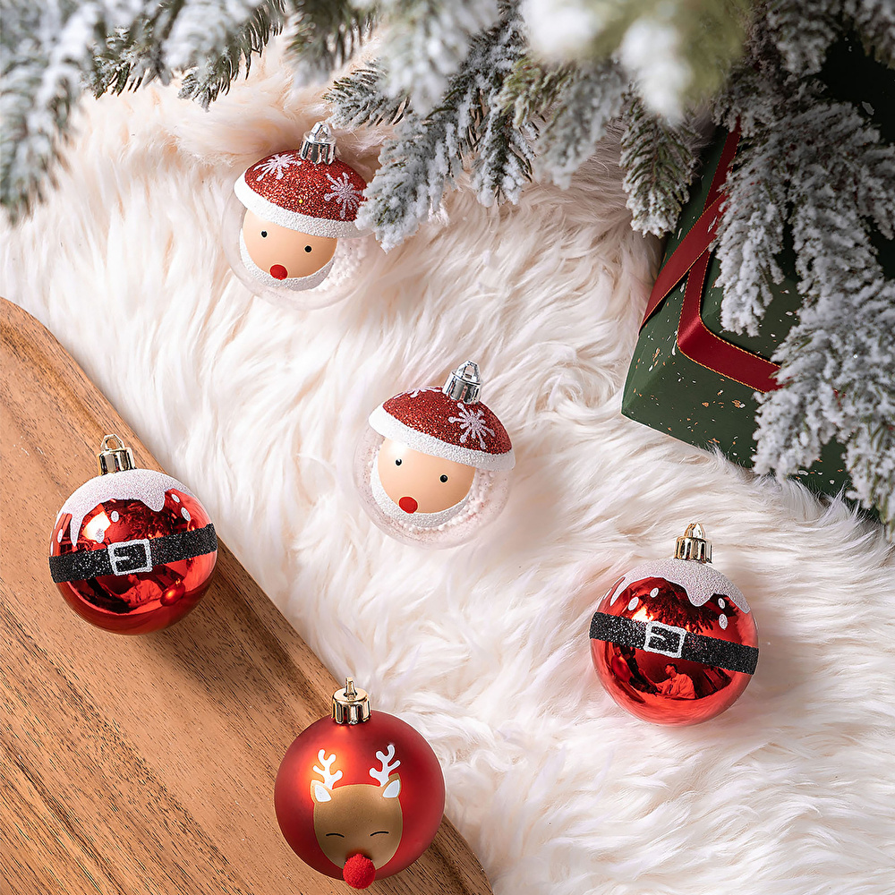 Karaca Home New Year Yılbaşı Santa Ağaç Süsü Seti 9 Parça 6 cm görseli 4