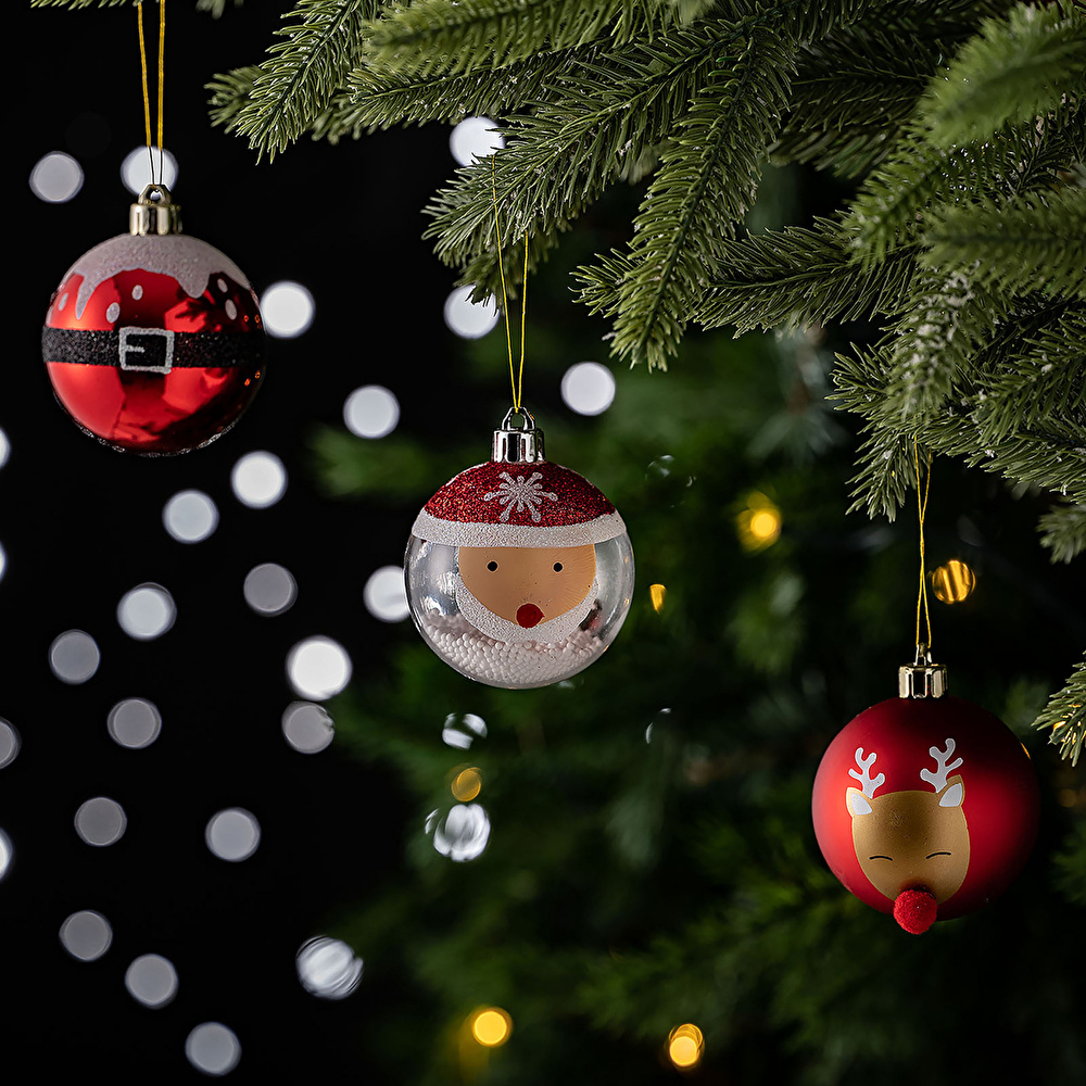 Karaca Home New Year Yılbaşı Santa Ağaç Süsü Seti 9 Parça 6 cm görseli 1