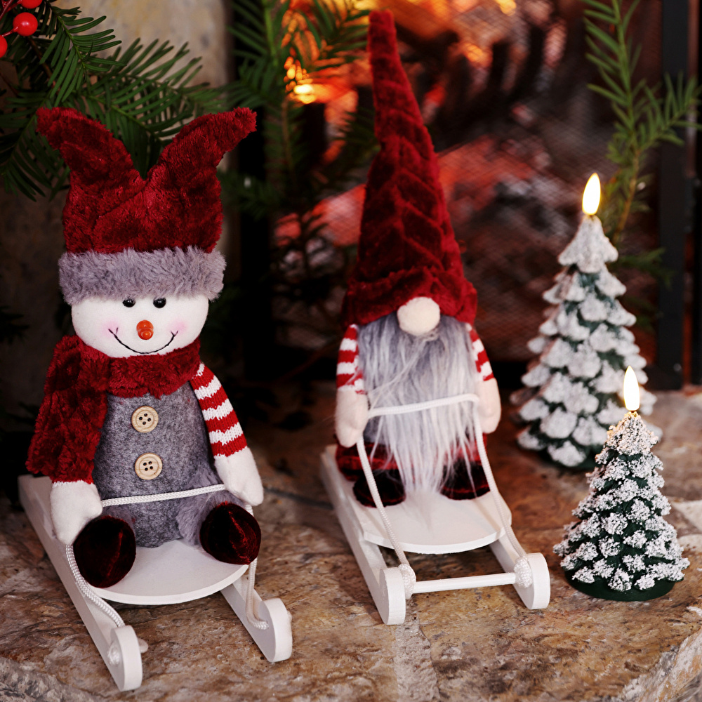 Karaca Home New Year Yılbaşı Velvet Snowman With Slide  görseli 2