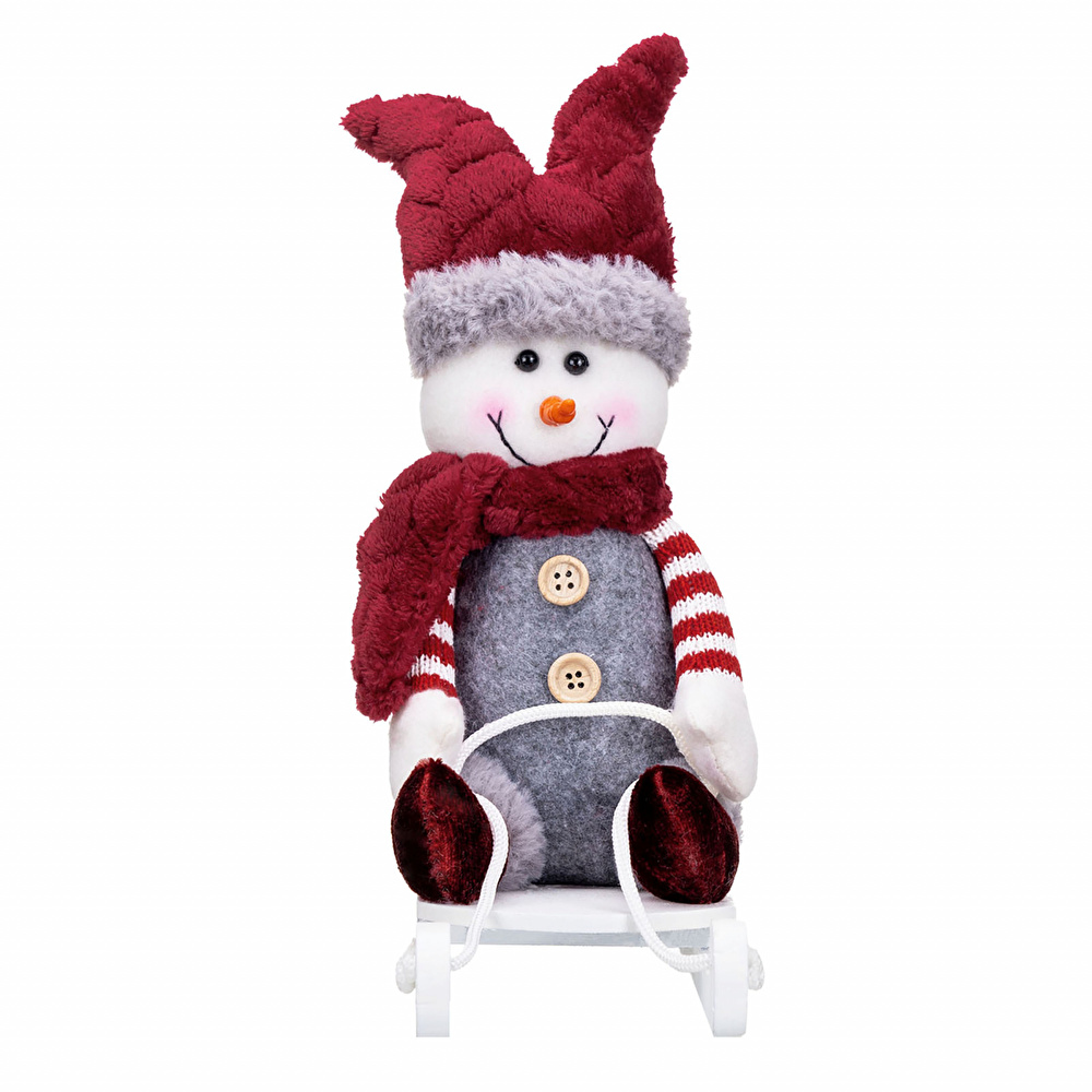 Karaca Home New Year Yılbaşı Velvet Snowman With Slide  görseli 3