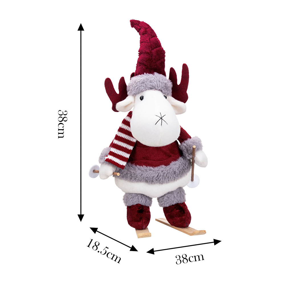 Karaca Home New Year Yılbaşı Velvet Skier Reindeer  görseli 5