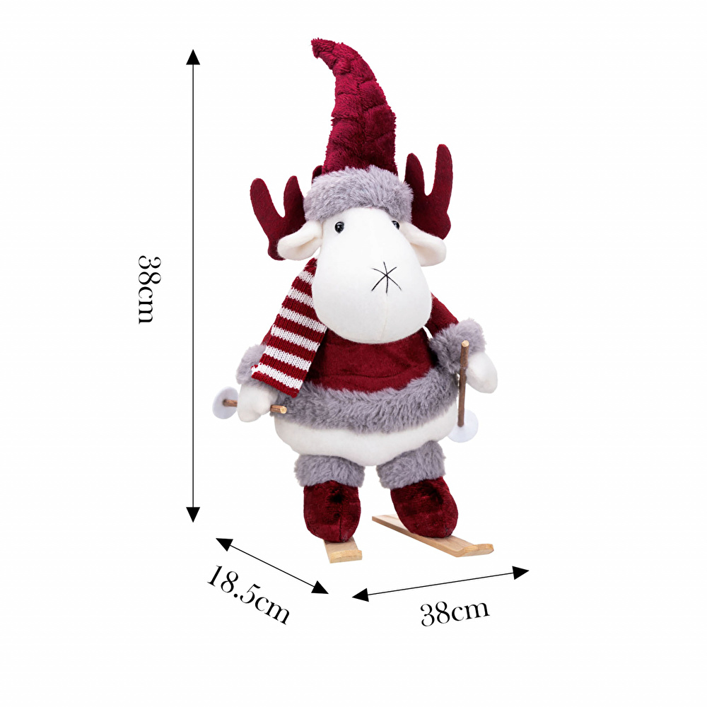 Karaca Home New Year Yılbaşı Velvet Skier Reindeer  görseli 9