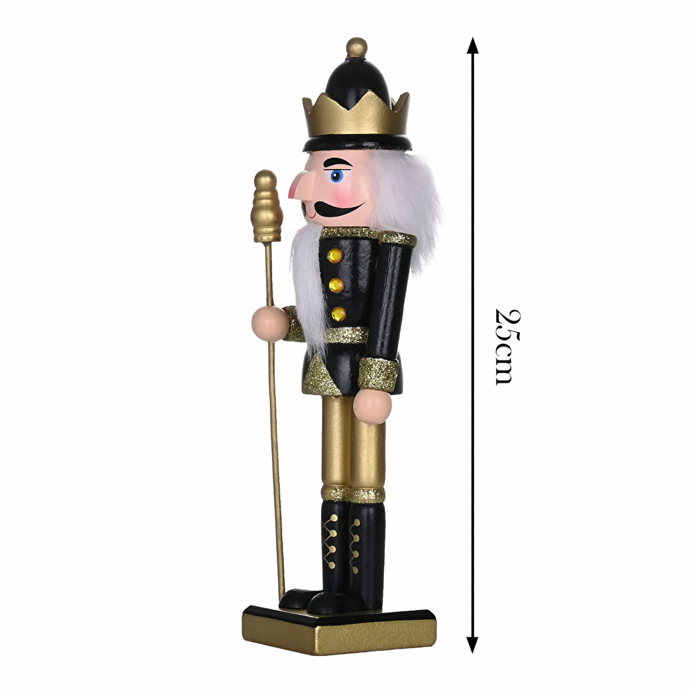 Karaca Home New Year Yılbaşı  Nutcracker With Gold Hat 25 cm görseli 6