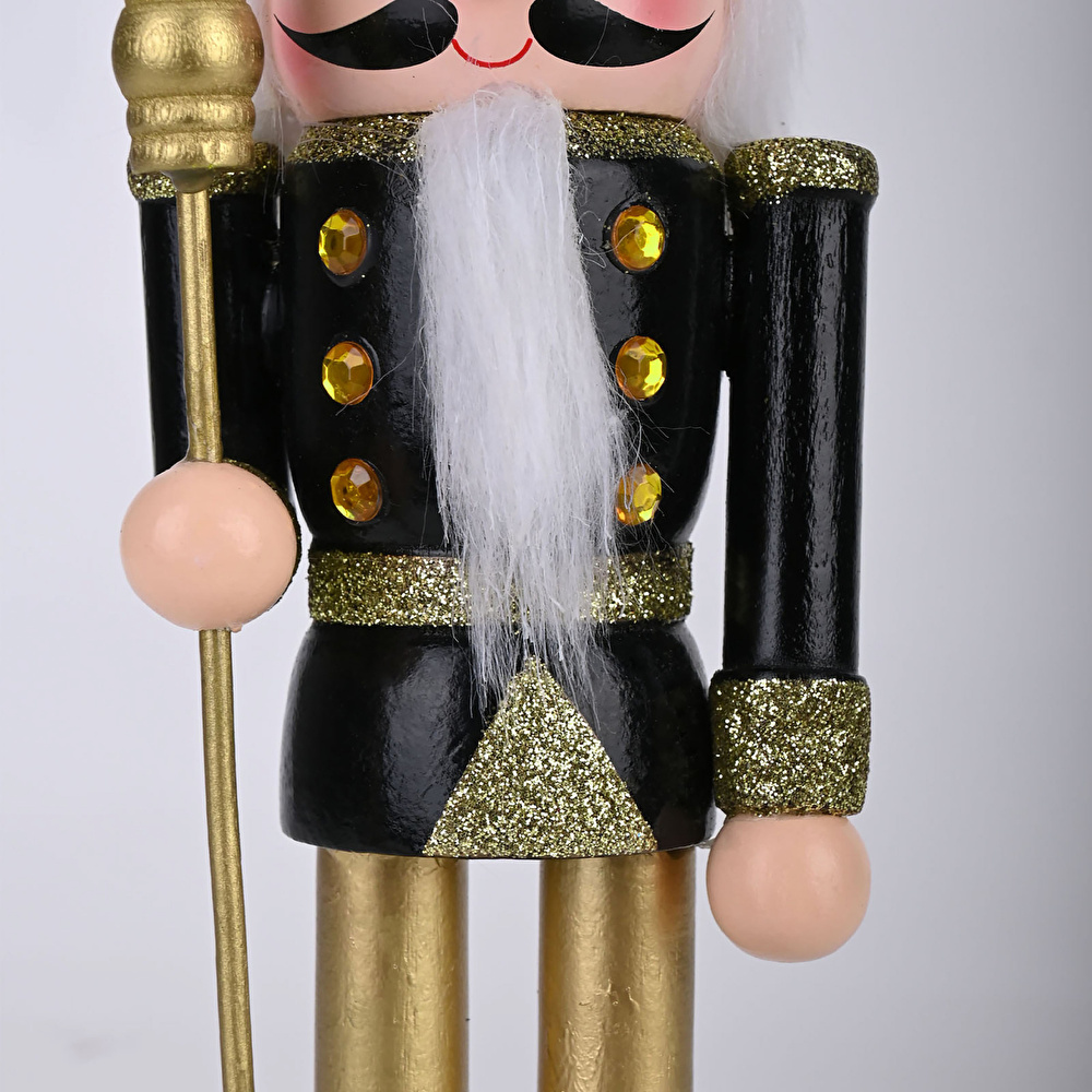 Karaca Home New Year Yılbaşı  Nutcracker With Gold Hat 25 cm görseli 7