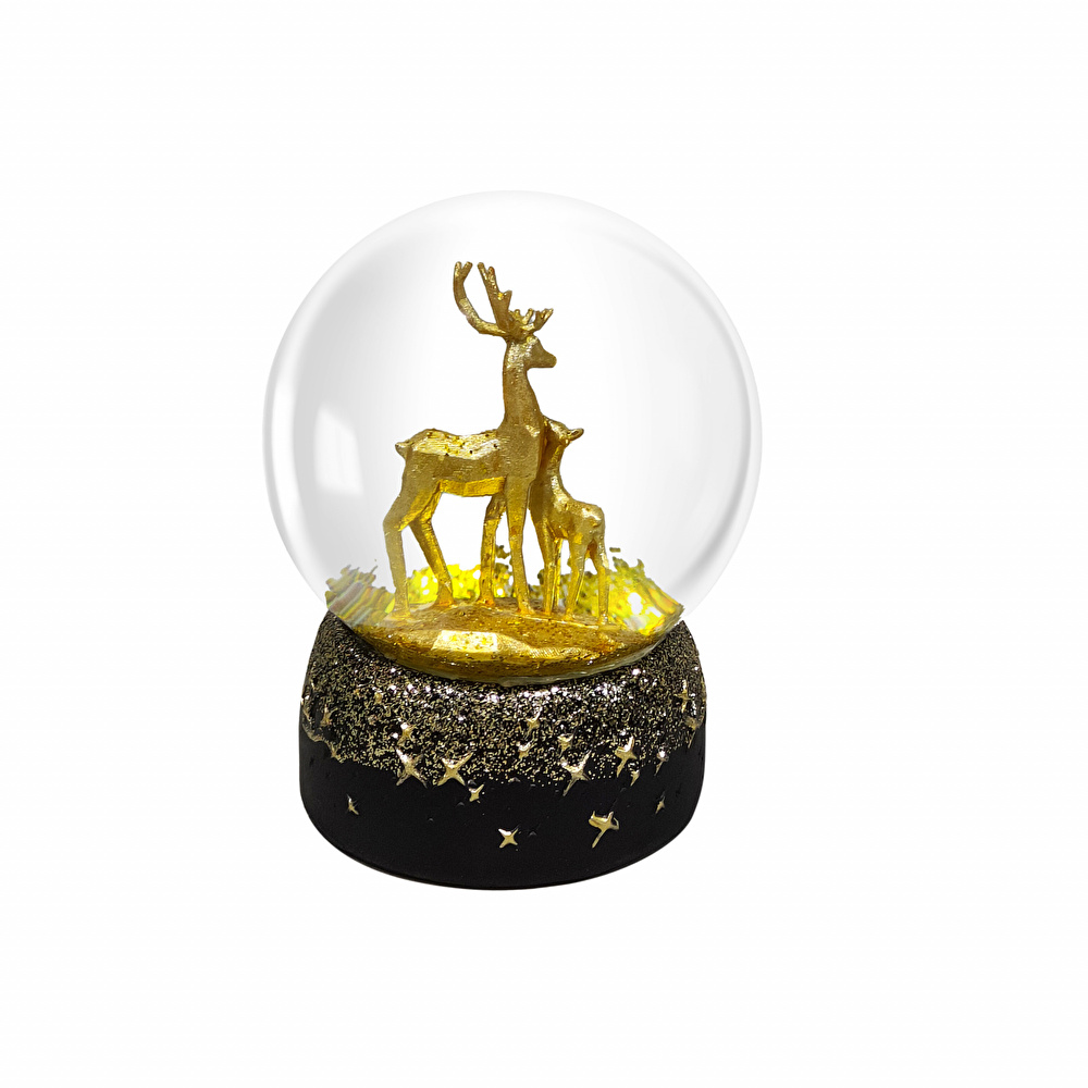 Karaca Home New Year Yılbaşı Led Işıklı Deer Kar Küresi  görseli 2
