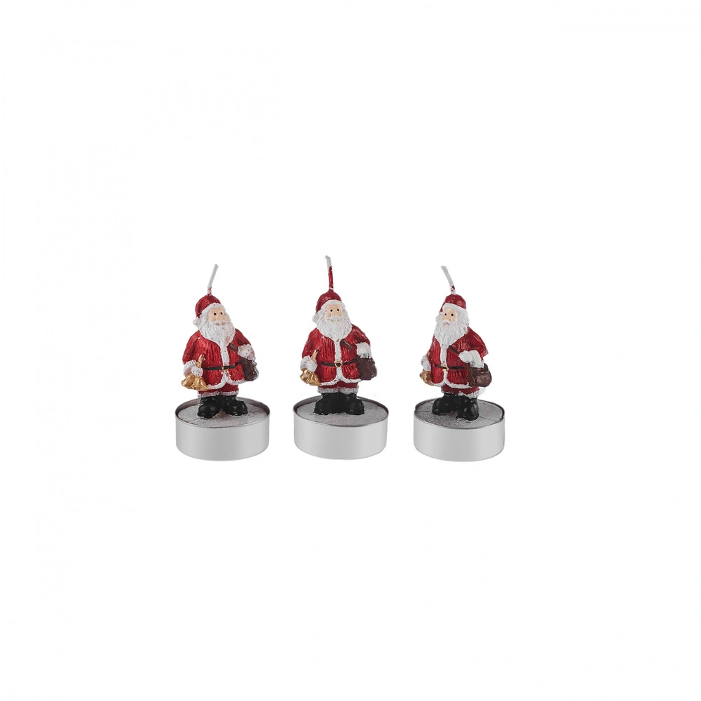 Karaca Home New Year Yılbaşı Santa 3'lü Tealight Mum 18,5x6,7 cm görseli 2