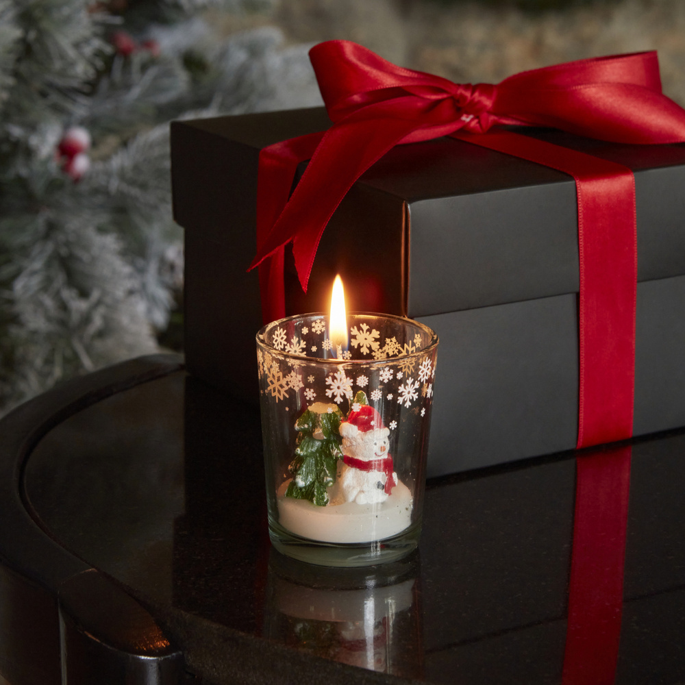 Karaca Home New Year Yılbaşı Tiny Figure Bardak Mum 5,5x6,5 Cm görseli 1