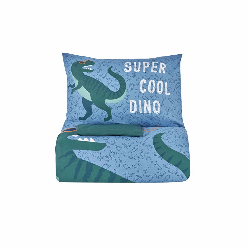 Karaca Home Young Cool Dino %100 Pamuk Tek Kişilik Nevresim Takımı Yeşil görseli 9