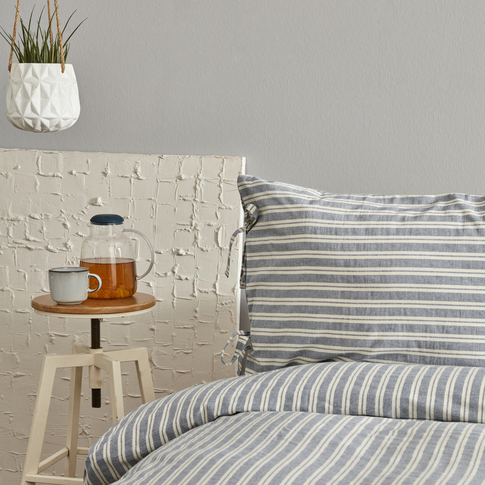 Karaca Home Denim Striped Tek Kişilik Nevresim Seti görseli 4