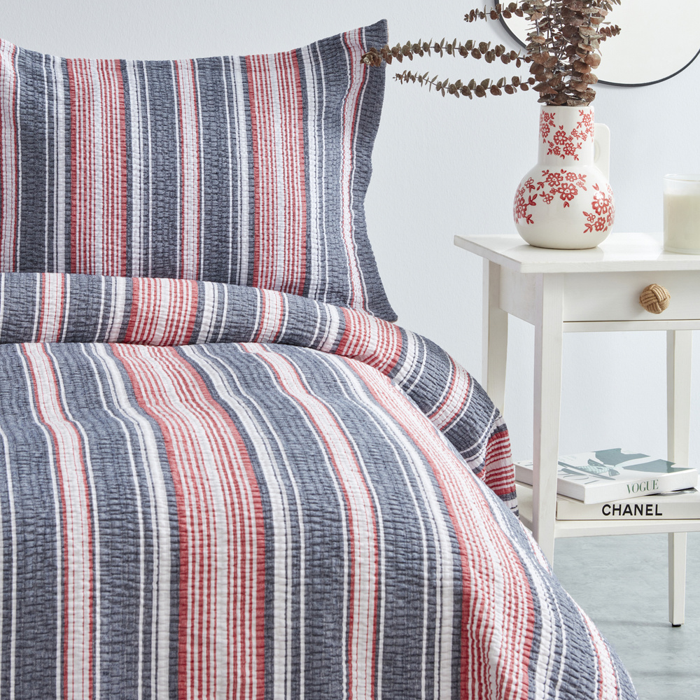 Karaca Home Denim Farley Tek Kişilik Yatak Örtüsü Seti Kırmızı görseli 4