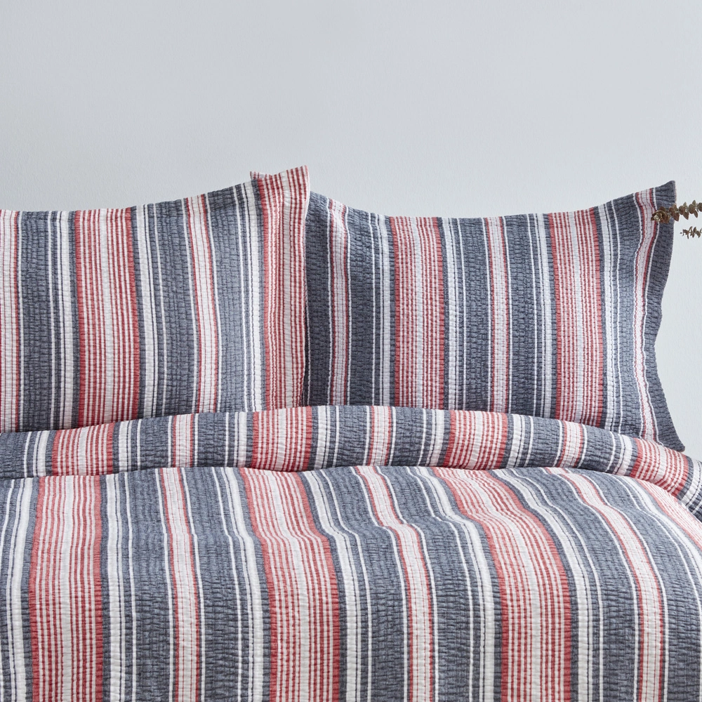 Karaca Home Denim Farley Çift Kişilik Yatak Örtüsü Seti Kırmızı görseli 3
