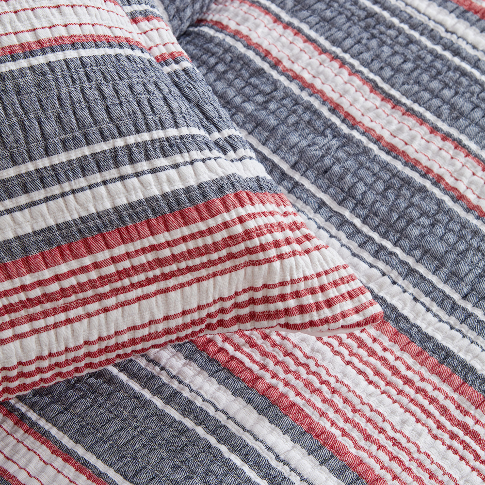 Karaca Home Denim Farley Çift Kişilik Yatak Örtüsü Seti Kırmızı görseli 6