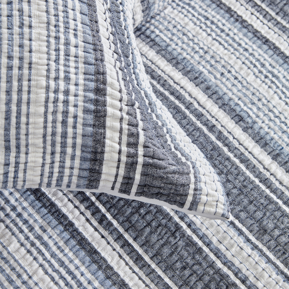 Karaca Home Denim Farley Çift Kişilik Yatak Örtüsü Seti İndigo görseli 6