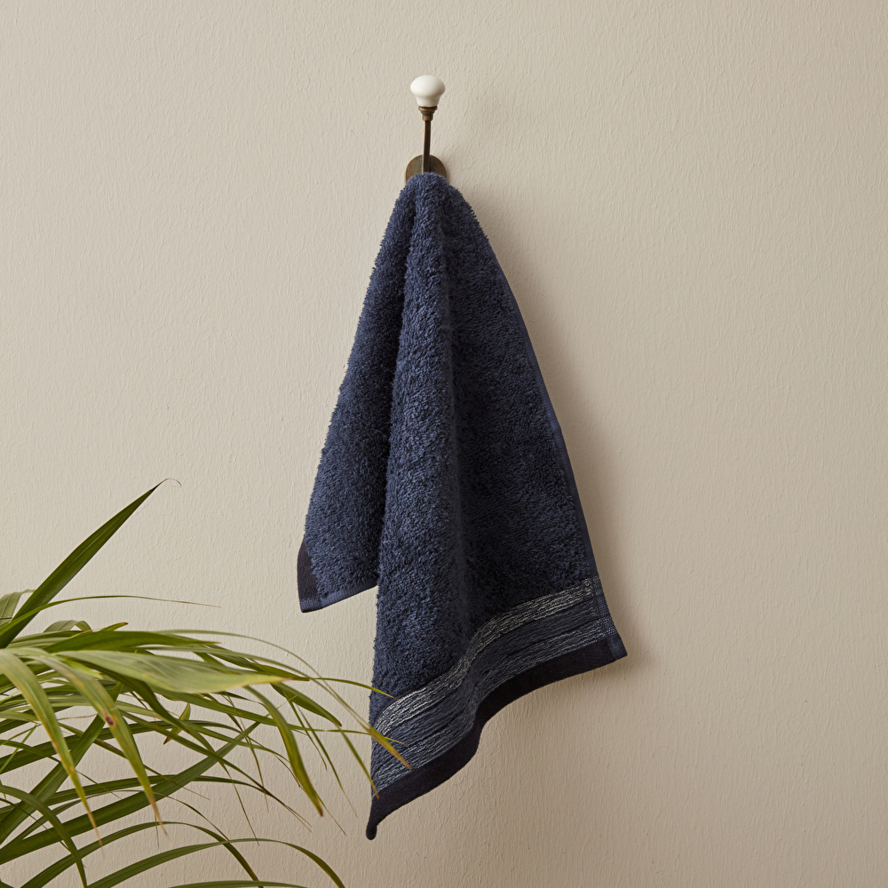 Karaca Home Denim Waves %100 Pamuk El Havlusu 30x50 cm Blue Mavi görseli 1