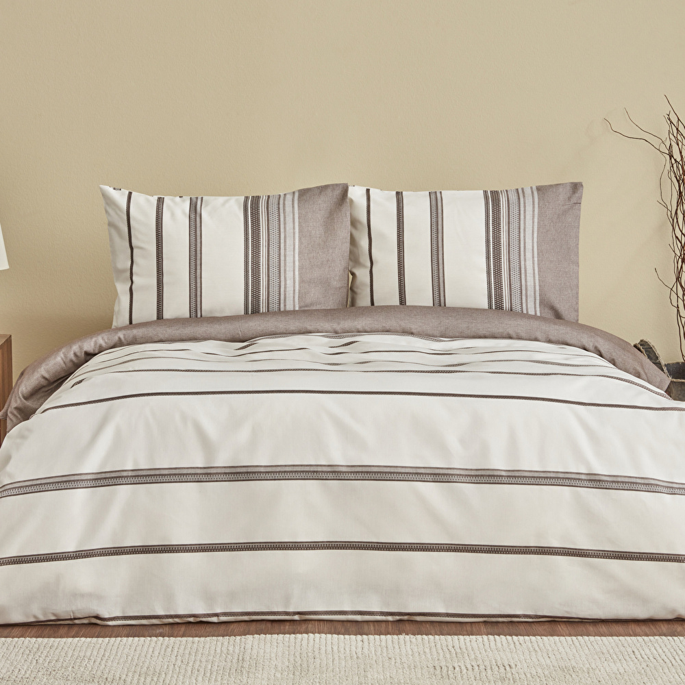 Karaca Home Vetro Terracotta Çift Kişilik İpliği Boyalı Nevresim Takımı görseli 1